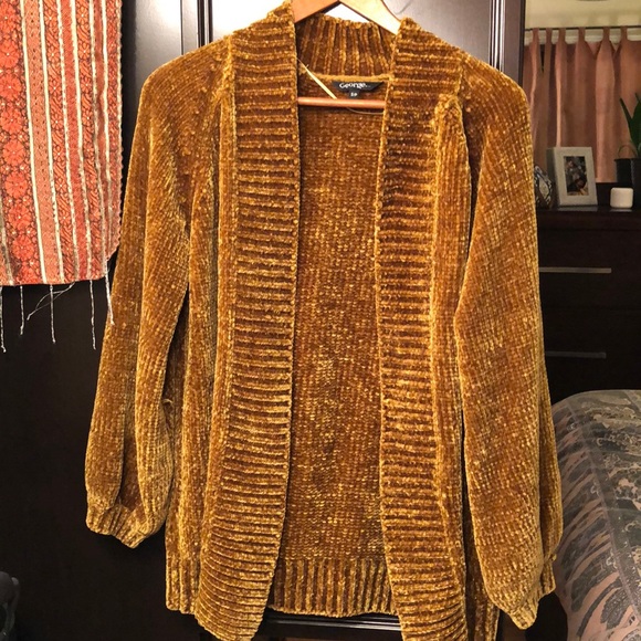 Sweaters - Mustard Chenille Cardigan- soft and beautiful ☺️